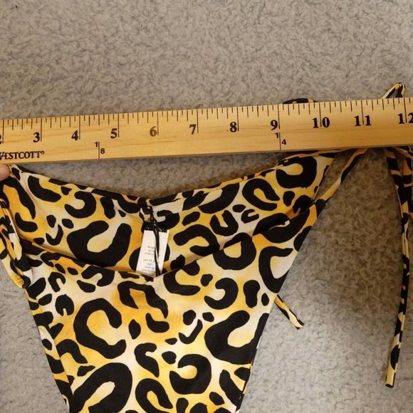 Bond-Eye Australia Womens Bikini Swim Bottom Brown Leopard High Cut Cheeky M New - Picture 3 of 8